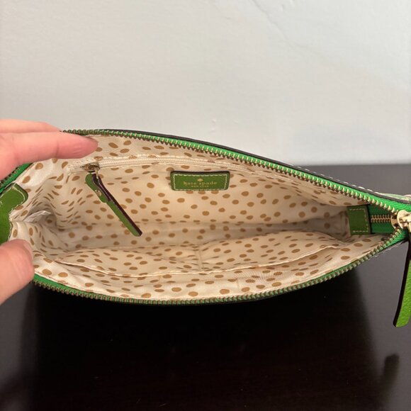 Kate Spade Wellesley Byrd Green Leather Gold Chain Shoulder Mini Bag - Picture 8 of 9